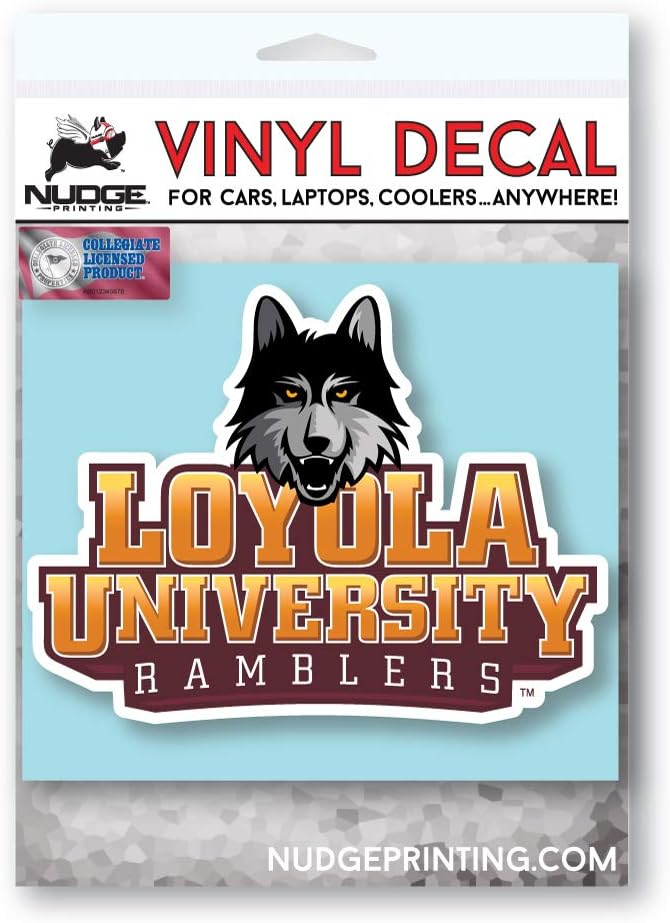 Nudge Printing Loyola University Chicago LUC Ramblers with LU Wolf Vinyl Car Window Decal Laptop Bumper Sticker - Full Color - Image 4